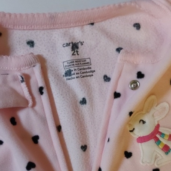 Carter's Bundle of 2 Onesies Pink Black Hearts Pink Blue Brown Yellow Hearts - Picture 3 of 10